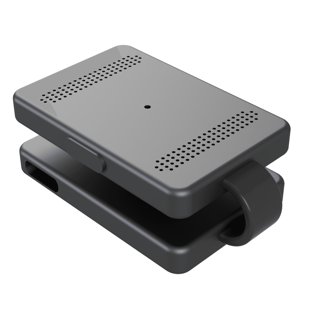 Close-up of the Yori clip-on device